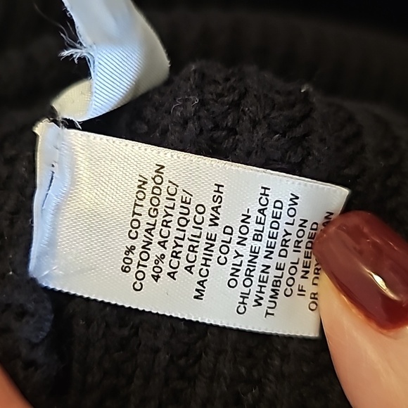 Loft sz small black crewneck open back open side panel tunic sweater - Picture 5 of 5